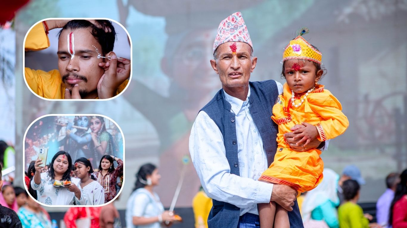 साना कृष्ण-राधाको मुस्कानसँगै उत्सवमय बनेको कृष्ण जन्मोत्सव