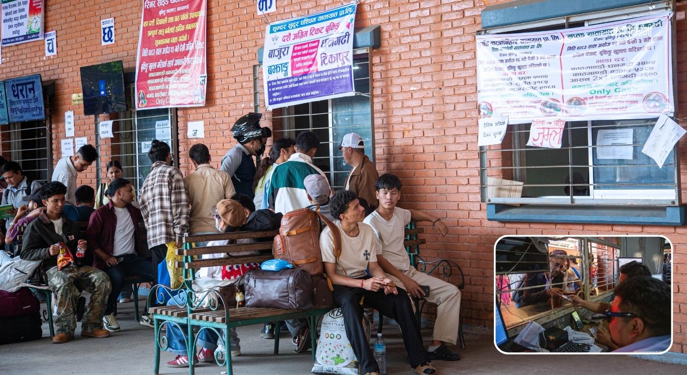 दसैँले बोलायो गाउँ, यात्रुले भरियो बसपार्क